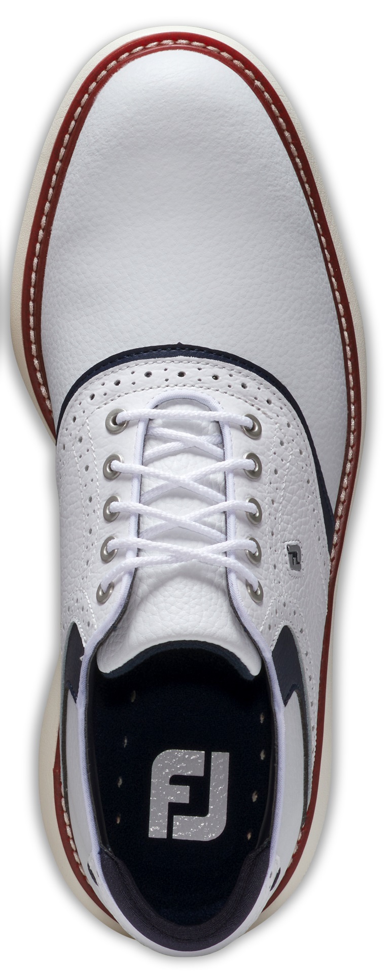 FootJoy FJ Traditions Energy 57958 White/Navy/Red Men Golf Shoes - Picture 12 of 14