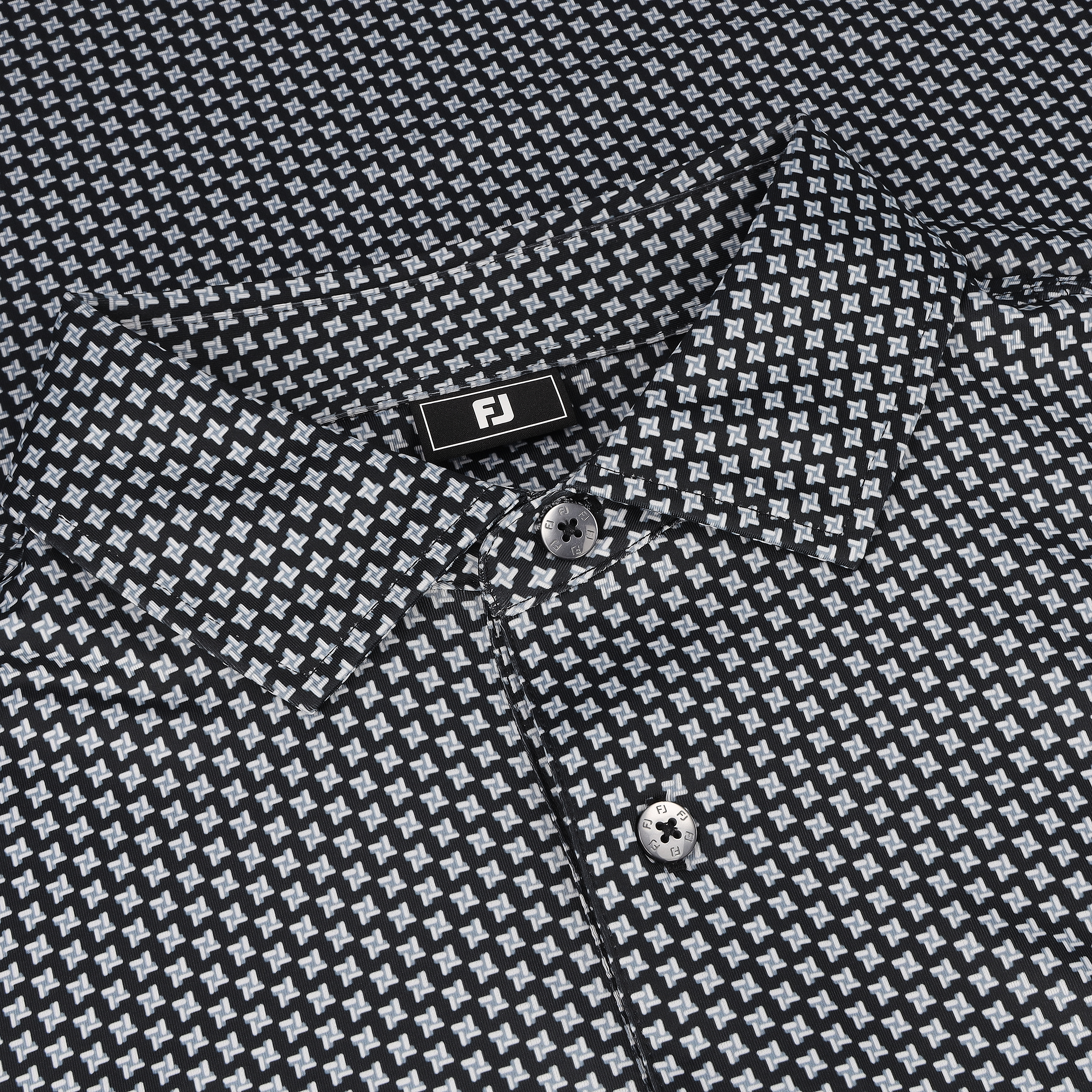 FootJoy Houndstooth Geo Lisle Previous Season Black Shirt Men XXL - Bild 5 von 5