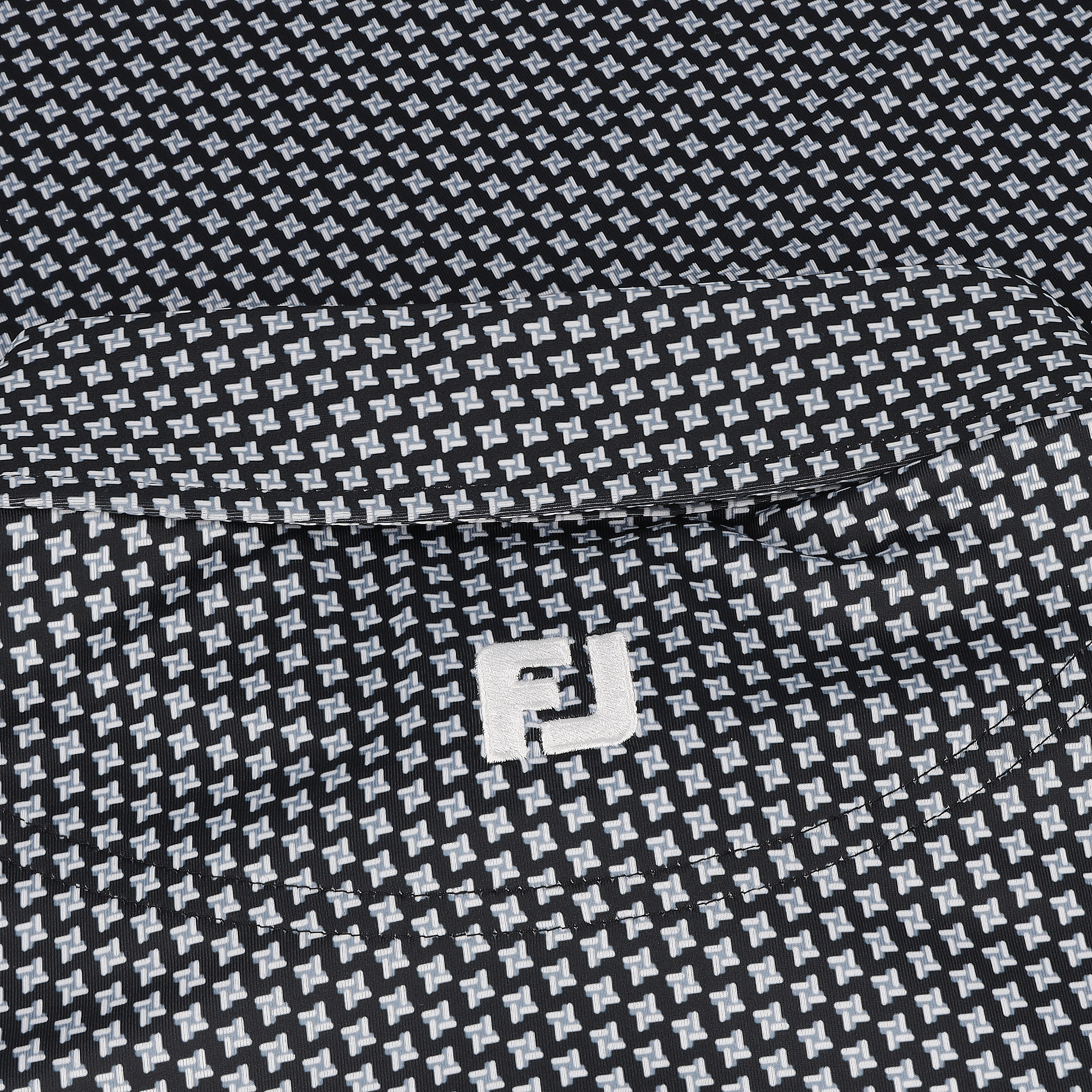 FootJoy Houndstooth Geo Lisle Previous Season Black Shirt Men XXL - Bild 4 von 5