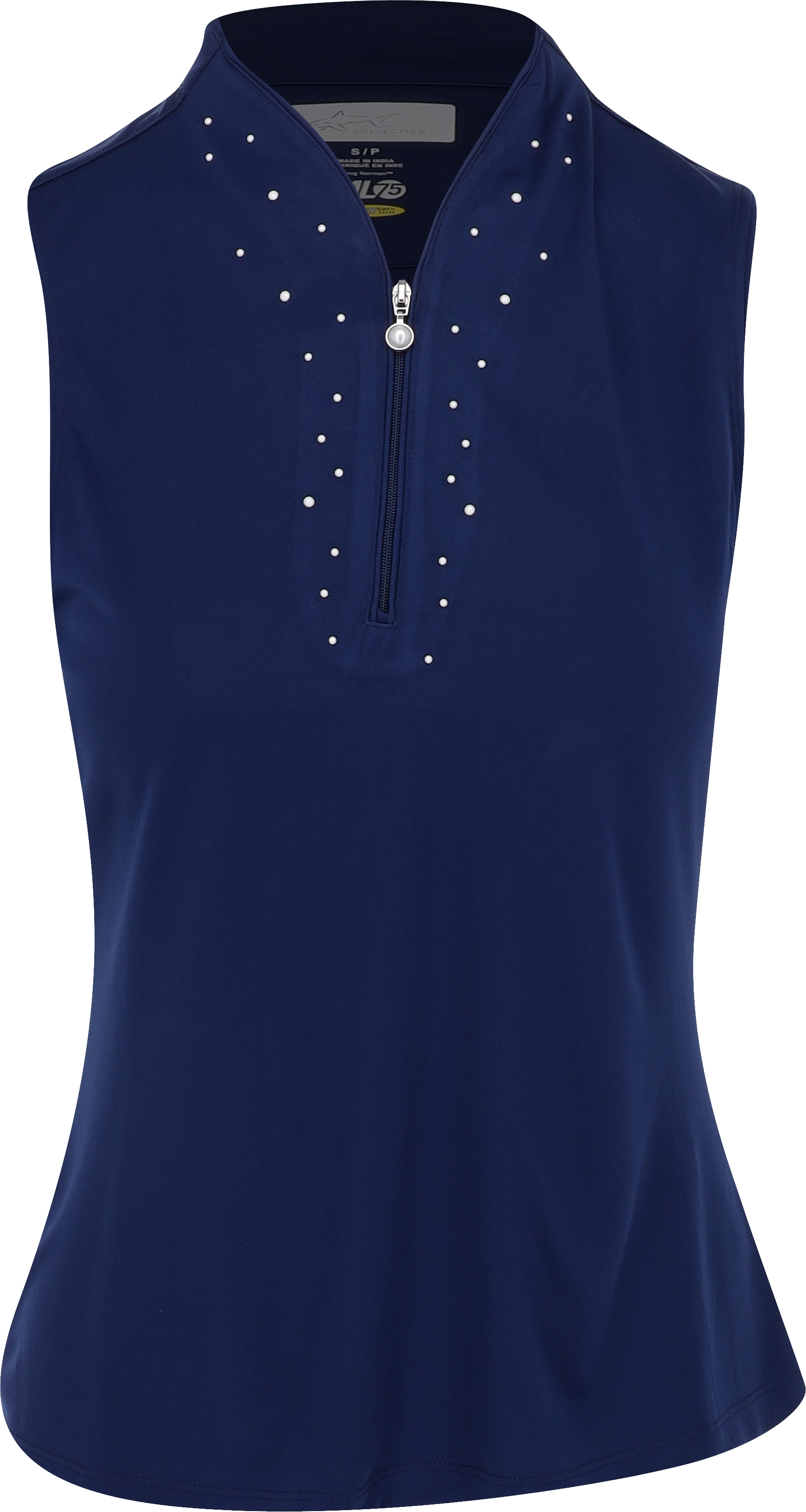 Greg Norman ML75 Microlux Pearl Studded Sleeveless Marina Shirt Women - Picture 9 of 16