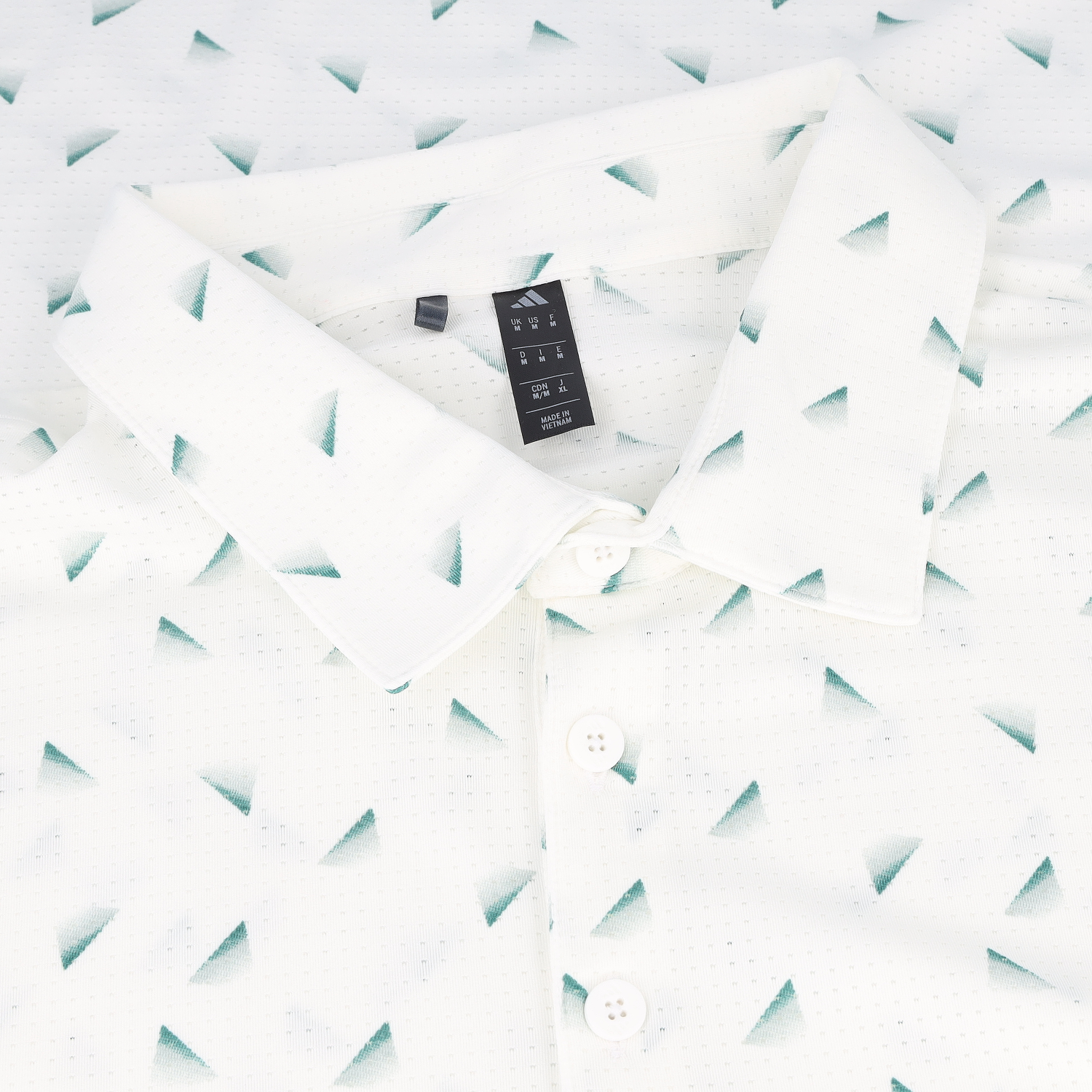 Adidas Ultimate365 Printed Faded Triangle Mesh White/Collegiate Green Shirt Men - Picture 10 of 15
