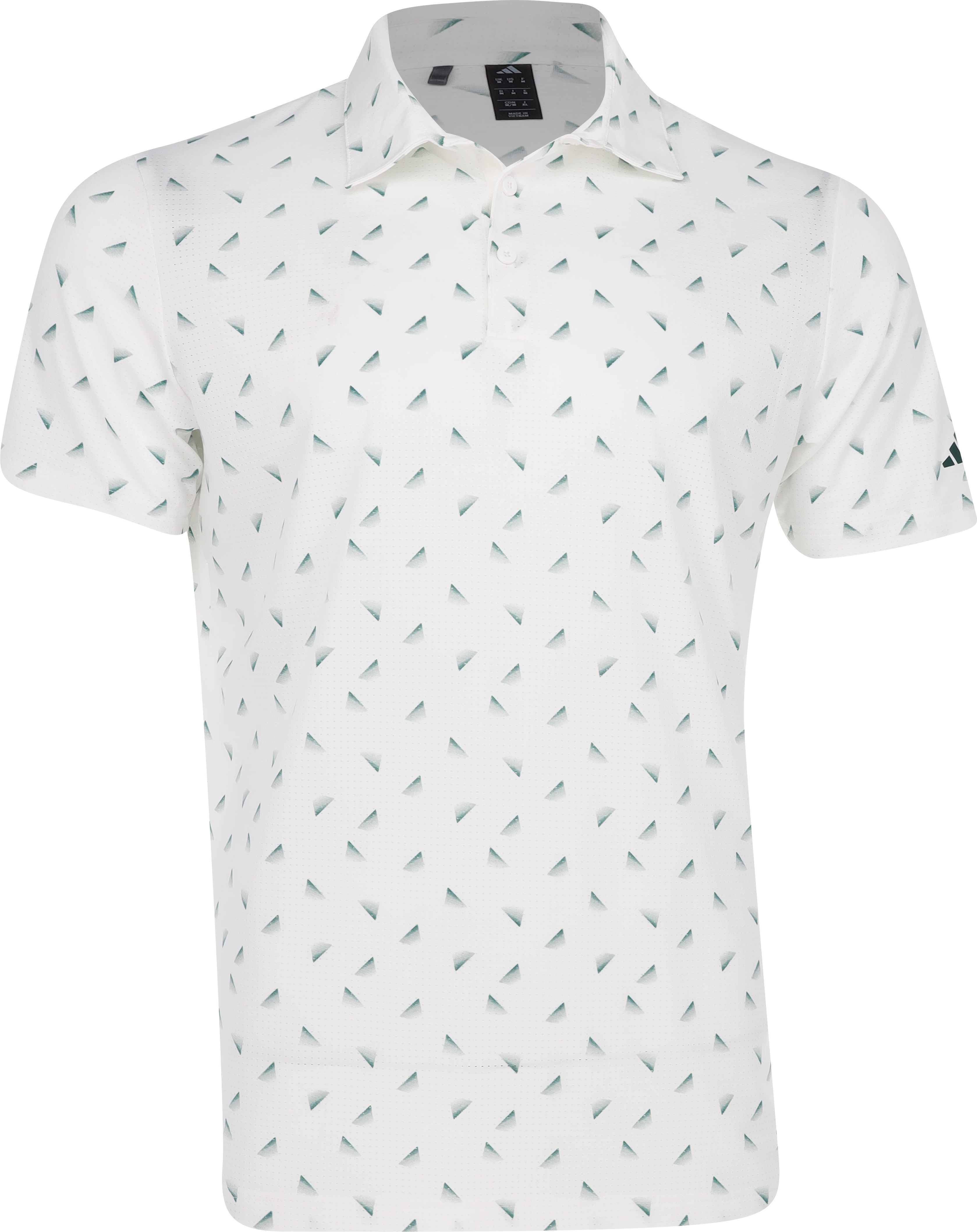 Adidas Ultimate365 Printed Faded Triangle Mesh White/Collegiate Green Shirt Men - Picture 11 of 15