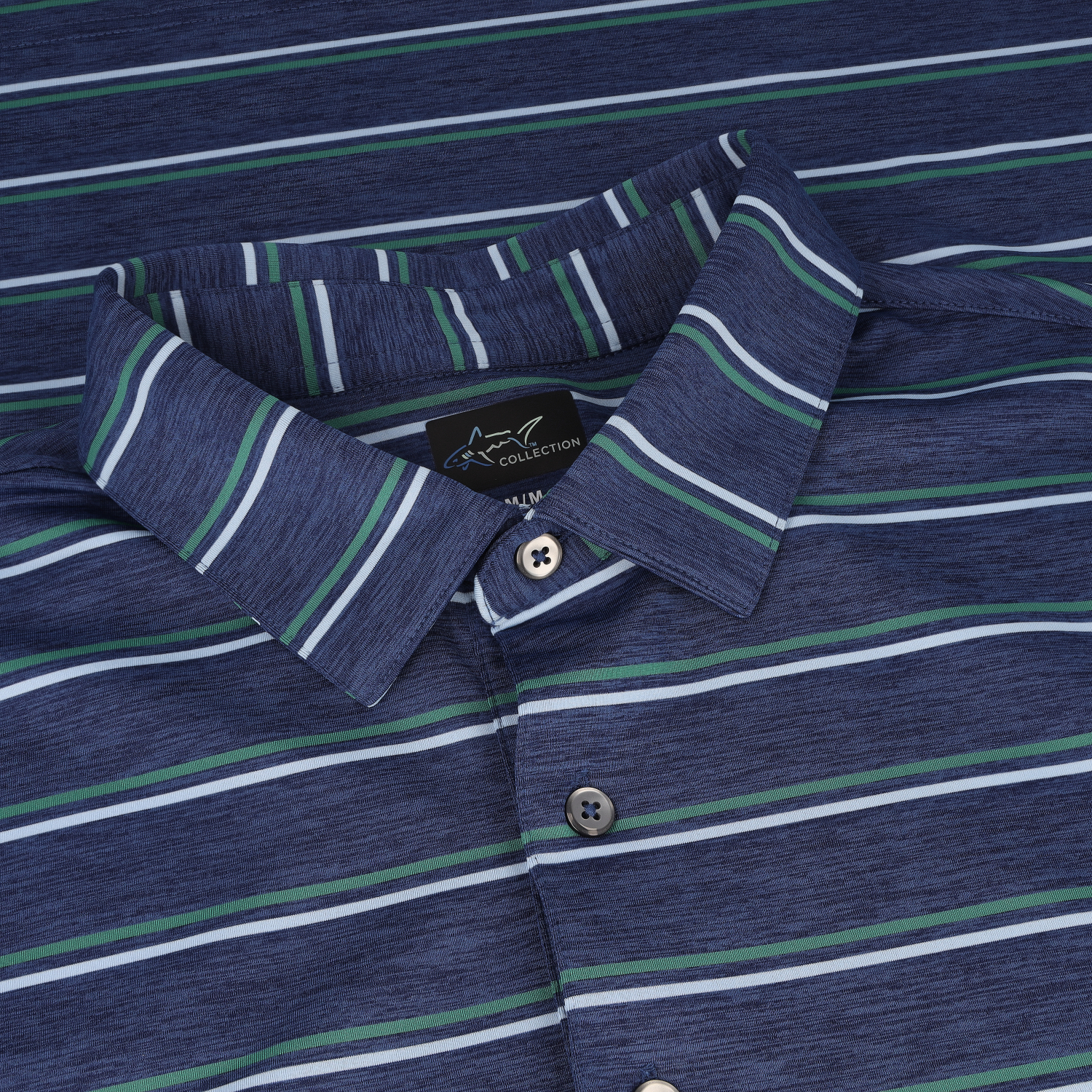 Greg Norman ML75 Stretch Jersey Escape Stripe Nocturne Shirt Men - Picture 10 of 10